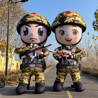 Mascotte gonflable géante personnalisée de 4 m, camouflage, imperméable, Oxford/Nylon, résistante au soleil, pour la publicité d'événements