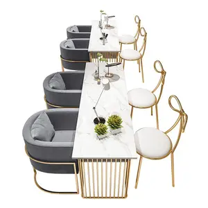 Маникюрный набор мебели для салона ногтей, металлические столы и стулья, косметический макияж, Маникюрный Стол, набор