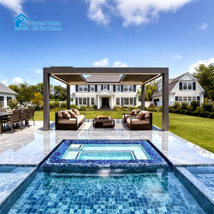 Pergola extérieure en aluminium avec toit à lames orientables, imperméable, écologique, pour patio, gazebo, protection solaire de <span class=keywords><strong>jardin</strong></span>, décorations de <span class=keywords><strong>jardin</strong></span> - Product Image 1