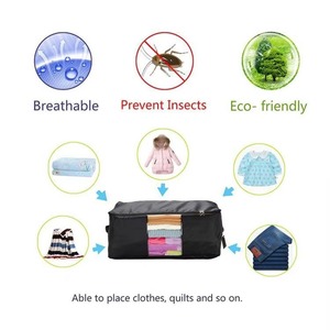 Conteneurs de rangement transparents et respirants pour vêtements, oreillers, literie et couvertures, grands formats, sous lit, avec fermetures éclair, certifiés BSCI - Product Image 5