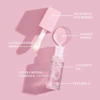 Vente en gros de marque privée brillant à lèvres plus dodu à la vitamine E brillance longue durée réparatrice huile pour les lèvres intensément nourrissante