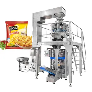 Automatic multihead weigher 500g 1kg quick cook frozen waffle cut potato fries packaging machine french fries packing machine