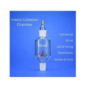 Cámara de Recolección de Insectos Cilíndrica Compacta de 50 ml, Recipiente de Vidrio Borosilicato Transparente para Captura de Muestras, Personalizable OEM, 4 Vías - Product Image 2