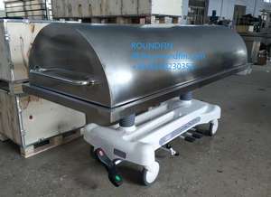 Медицинская Кровать из нержавеющей стали morgue, гидравлическая функциональная тележка для переноса мёртвого тела - Product Image 4