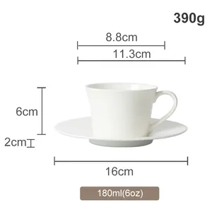 Factory Custom Printing/Logo Bone China Tea Cup And Saucer Set Ceramic Coffee Cup Cappuccino White Cups Custom Packaging Box