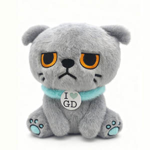 LiangJie grigio gatto peluche giocattoli per bambini peluche peluche da collezione decorazione di peluche giocattoli di peluche personalizzati - Product Image 4