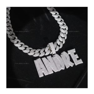Collar con Colgante de Letra del Alfabeto de Plata de Ley 925 con Moissanita ANDRE, Chapado en Oro, Joyería Elegante, Regalo para Mujer - Product Image 1