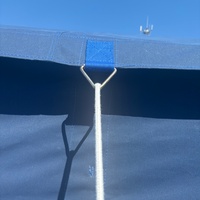 Carpa de Camping Azul Marino de Gran Capacidad para 20 Personas, con Estructura en A, de Poliéster y Lona de Algodón