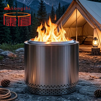 Brasero de camping et de jardin sans fumée, portable, en acier inoxydable 304, écologique, autoportant, pour chauffage extérieur et terrasse