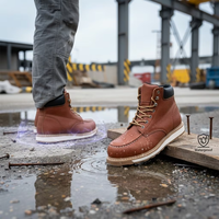 Chaussures de travail pour hommes, marque personnalisée, cuir de qualité supérieure, embout en acier, semelle intermédiaire en Kevlar, antidérapantes, semelle extérieure en caoutchouc EVA, chaussures de sécurité S3.