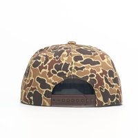 Op maat gemaakte pet met geborduurd logo, 5-delige, ongestructureerde snapback petten met camouflageprint