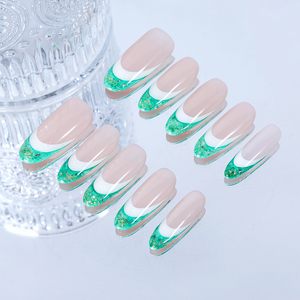 Unghie Finte di Lusso Personalizzate di Alta Qualità, Riutilizzabili, Francesi, Copertura Completa in Acrilico, Unghie Artificiali per Donne - Product Image 5