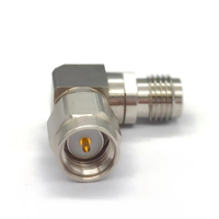 Adaptador Coaxial RF de Alta Frecuencia SMA-JWKEG, Conector de Onda Milimétrica de Precisión, Macho-Hembra, Ángulo Recto, DC-18GHz, Acero Inoxidable