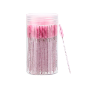 50pcs <b>Bottle</b> Glitter Diamond Eyelash Cleaning <b>Brushes</b> Disposable Plastic Lash Extension <b>Brush</b> - Product Image 3