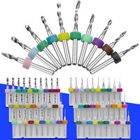 Lot de 10 mini-forets pour PCB de 2,1 à 3,0 mm en carbure de tungstène pour cartes de circuits imprimés et machines CNC – Kits d'outils