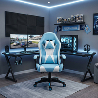 Grande chaise de gaming ergonomique en cuir, réglable, pivotante à 360 degrés, pour bureau, visiteur, PC, maison, jeu