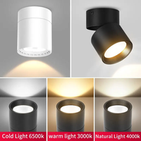 Spot lumineux LED pliable tricolore, 7/10/15W, lampe de plafond en aluminium à montage en surface, éclairage intérieur pour salon et chambre à coucher
