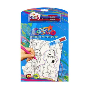 OEM廉价批发定制印刷服务绘画板儿童绘画着色书的孩子与3D眼镜
