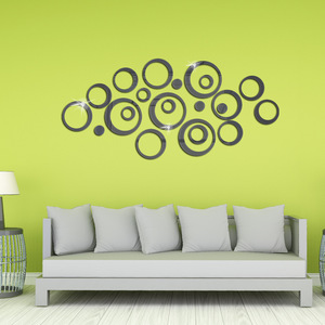 24 pegatinas de pared 3D con efecto espejo, pegatinas de pared redondas de acrílico, decoración DIY para TV, sala de estar, dormitorio. - Product Image 4