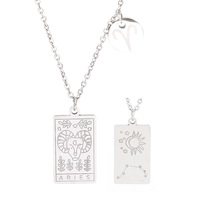 Bijoux fantaisie en acier inoxydable plaqué or 18k personnalisé collier d'anniversaire collier 12 zodiaque