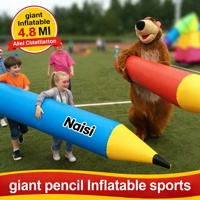 Crayon géant gonflable amusant en PVC pour activités, décoration, jeu de team building, stylo de couleur, peinture, fête, crayon de cire, pinceau