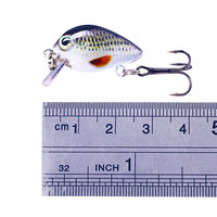 Ensemble de 13 leurres de pêche miniatures Crankbait, 2,5 cm, 1,5 g, kit d'appâts artificiels durs, leurres oscillants pour la pêche en eau douce, au bar, à la truite et à la perche