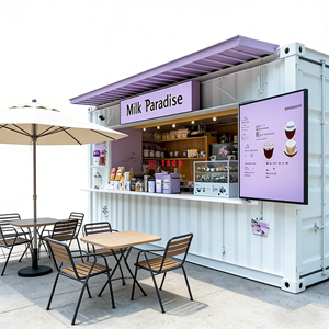 अनुकूलित कोल्ड ड्रिंक दूध चाय स्नैक दुकान सुंदर क्षेत्र कंटेनर हाउस बिक्री सुविधा स्टोर मोबाइल हाउस कियोस्क क्लिप पैनल - Product Image 4