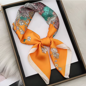 Wholesale Custom Logo Brand Designer 70*70 Digital Printing Square Satin <strong>Silk</strong> <strong>Scarf</strong> <strong>Women</strong> Stylish Luxury High Quality China - Product Image 1