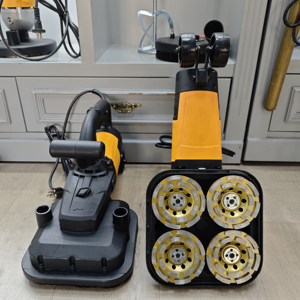 Petite meuleuse à béton portative de 2,2 kW 110 V 220 V, polisseuse de sol en époxy, machine à béton, polisseuse avec main courante - Product Image 1