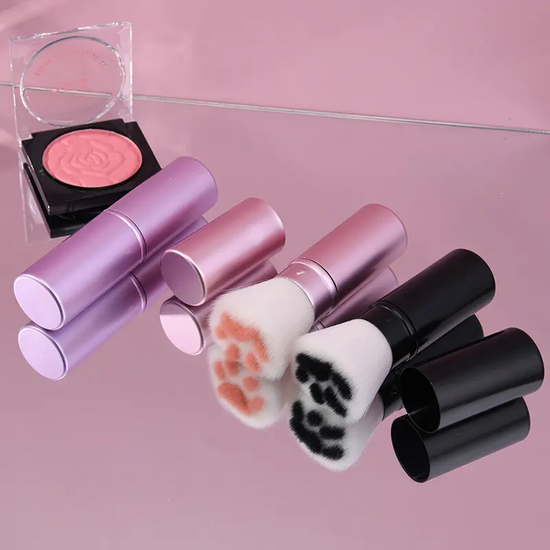 Cute cat claw single makeup brush Retractable Blusher Brush support custom logo Single fiber brush