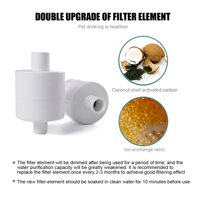 2 x Filtres à charbon actif de remplacement pour fontaine à eau pour chat, filtre pour fontaine à eau pour chat ELS PET 2,5 L, distributeur d'eau automatique pour animaux de compagnie