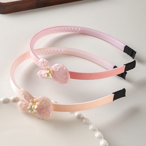 Dulce pequeño conejo bordado niñas accesorio para el cabello diadema de tela antideslizante para niños - Product Image 4