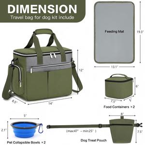 Bolsa de Viaje <span class=keywords><strong>para</strong></span> Perros, Juego de 7 Piezas, Poliéster Impermeable, 2 Recipientes <span class=keywords><strong>para</strong></span> Comida, Tazón Plegable, Tapete <span class=keywords><strong>para</strong></span> Alimentar, Bolsa <span class=keywords><strong>para</strong></span> Premios, <span class=keywords><strong>para</strong></span> Campamentos y Viajes <span class=keywords><strong>en</strong></span> Auto - Product Image 2