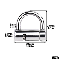 Serrure de chasteté FRRK avec clé, cage de chasteté PA, anneau de chasteté verrouillé Dispositif de cage de chasteté en acier pour piercing de chasteté