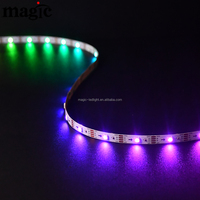 Bande LED adressable 5050 magique 30 LED/M 30 Pixel/M DC12V RGBW avec point de rupture de pixel continu, IC SPI intelligent LC8808, données de sauvegarde Ra90