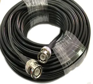 Kabel koaksial RG58, Adaptor RF konektor laki-laki BNC 30m 20m 15m 10m 5m 1/2/3m 15/50cm