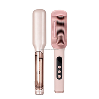 Brosse lissante vapeur intelligente multi-styler, fer à lisser vapeur avec écran LCD, peigne lissant vapeur ionique négatif automatique