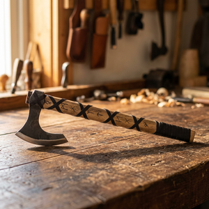 Hacha de Batalla Vikinga de Acero al Carbono Forjada a Mano al por Mayor, Hacha Medieval Personalizada con Barba, para Supervivencia Industrial, al Aire Libre y Camping - Product Image 3
