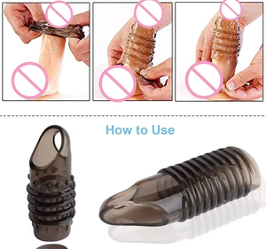 Anneau pénien pour l'agrandissement du pénis, cage à pénis, retardateur d'éjaculation, anneaux de pénis, préservatifs lavables, jouet sexuel pour hommes, gaine pénienne - Product Image 4