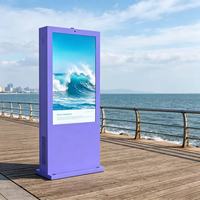 Pantalla Táctil de 49 Pulgadas, Resistente al Agua, Aire Acondicionado, Tótem LCD para Exteriores, Señalización Digital con Soporte de Pie para Playa o Centro Comercial