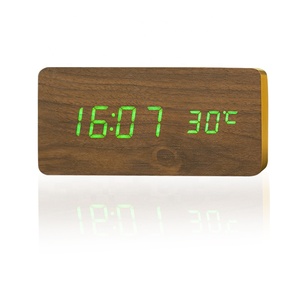 Quadratischer LCD-Tisch wecker Zeit und Temperatur immer mit Sprach steuerung anzeigen - Product Image 1