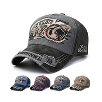 Gorras deportivas de mezclilla vintage de perfil bajo para hombre, lisas, con bordado personalizado en la parte inferior de la visera, al por mayor