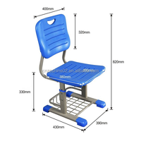 Juego de Escritorio y Silla Escolar Ajustable en Altura Zoshine con Cesta para Libros, Mesa y Silla de Estudio Ergonómicas de Plástico para Niños