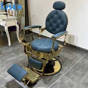 Chaise de barbier professionnelle pliable et réglable en hauteur Kisen en alliage d'aluminium chromé avec grande pompe hydraulique - Product Image 2