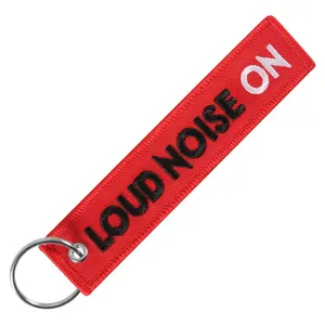 OEM Red Key Chains for Cars Motorcycle Embroidery Key Ring Chain for Motors Loud Noise ON Keychain Holder Jewelry