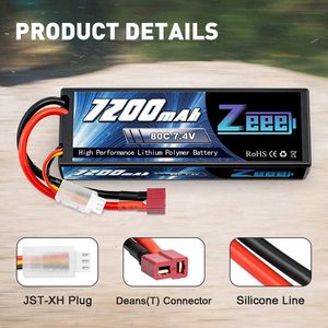 Zeee 2S RC LiPo Аккумулятор 7,4 В 7200 мАч 80C Deans Plug Жесткий Чехол Для RC автомобиля грузовик багги - Product Image 3