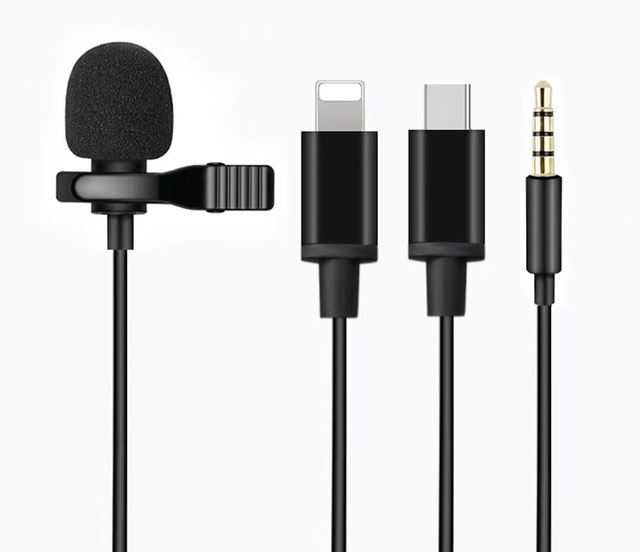 3.5mm Wired Lavalier Microphone Smartphone External Audio Recording Mic for Live Streaming Podcast Live Interview Use for Phone