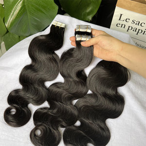 Nastro a doppio nastro disegnato <span class=keywords><strong>extension</strong></span> <span class=keywords><strong>capelli</strong></span> lunghi 10 "-30" Raw indiano corpo onda molto appiccicoso nastro di colla americana nelle estensioni 100 <span class=keywords><strong>capelli</strong></span> umani - Product Image 5
