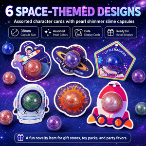 Set de Slime Galaxy Capsule al por Mayor, 6 Diseños Espaciales, Bolas de Slime con Brillo Perlado de 38mm y 50mm, OEM, Regalo para Fiestas - Product Image 6
