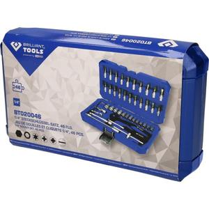BRILLIANT TOOLS - BT020046 Jeu de douilles 1/4 ''(46 pièces) -ENSEMBLES DE CLIQUET ET DE DOUILLES EAN 4042146774298 1/4" - Product Image 4
